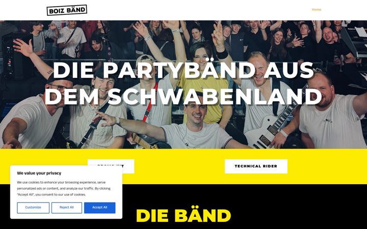 Posnetek zaslona boizband.com