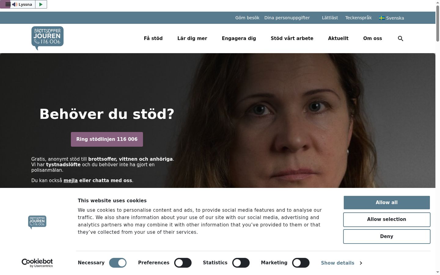 Screenshot tal-banner tal-kunsens muri qabel kwalunkwe interazzjoni