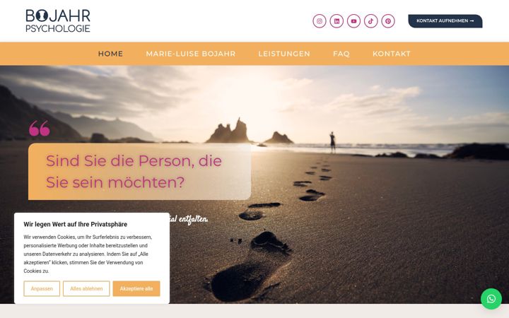 Posnetek zaslona bojahrpsychologie.de