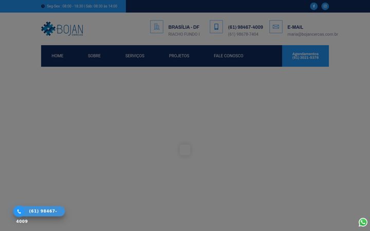 Screenshot of bojancercas.com.br