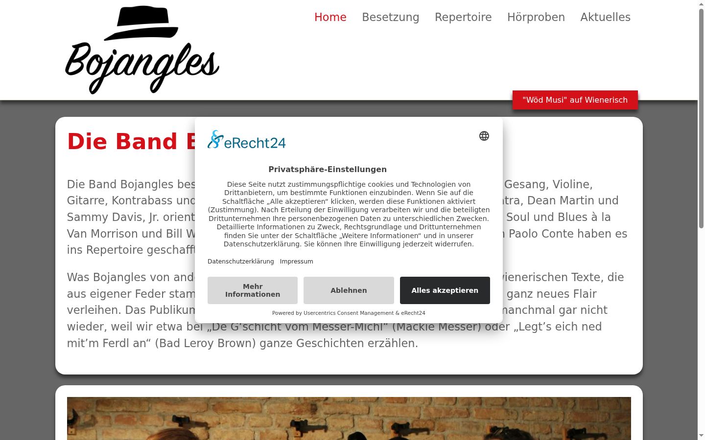 Screenshot of the consent banner shown before any interaction
