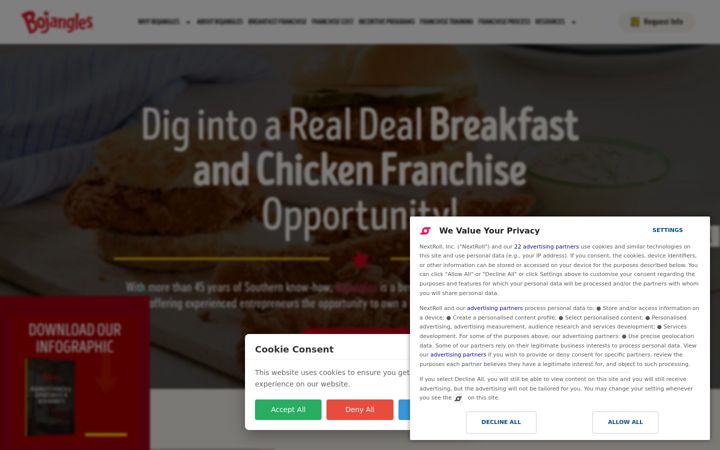 Skærmbillede af bojanglesfranchising.com