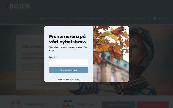 Captură de ecran a bojengoteborg.se