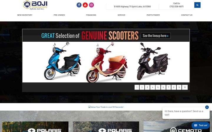 Screenshot von bojipowersports.com