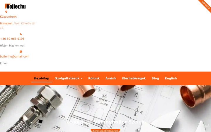 Screenshot of bojler.hu