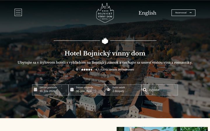 Screenshot von bojvin.sk