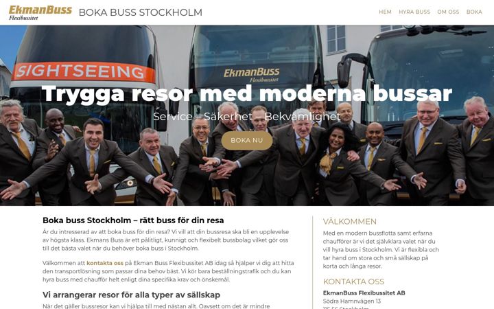 Zrzut ekranu bokabuss-stockholm.se