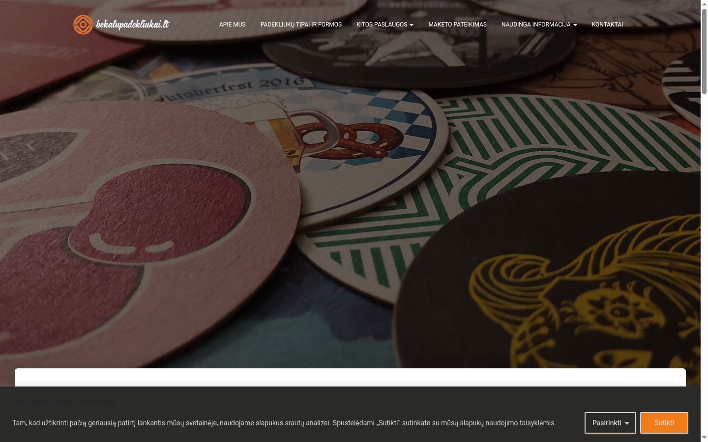 Screenshot of the consent banner shown before any interaction