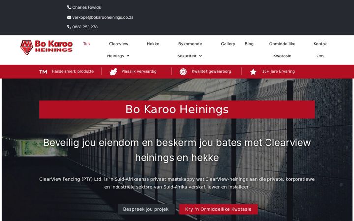 Screenshot του bokarooheinings.co.za