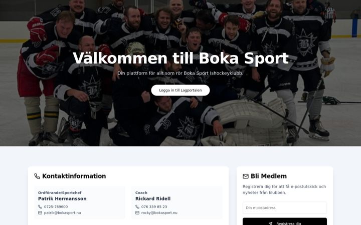 Screenshot of bokasporthockey.se
