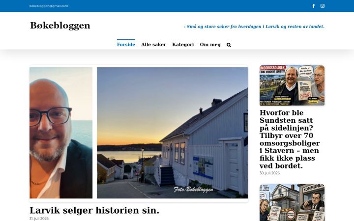 Screenshot of bokebloggen.no