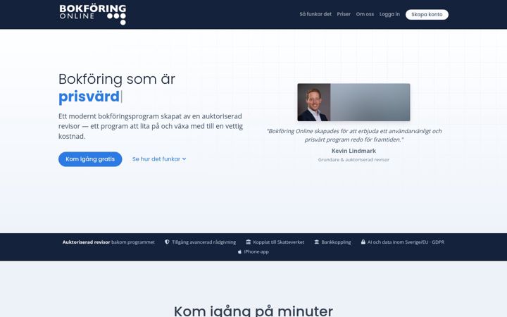 Screenshot of bokforing-online.se