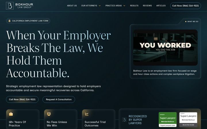 Screenshot of bokhourlaw.com