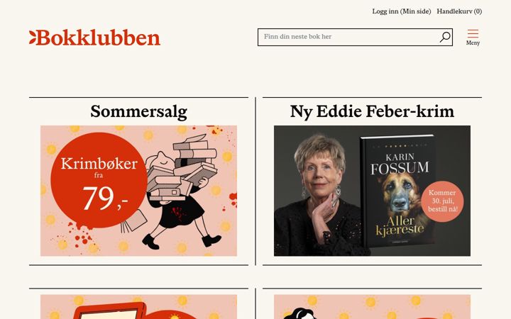 Screenshot of bokklubben.no