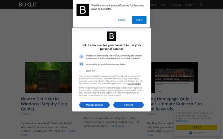 Screenshot von boklit.com