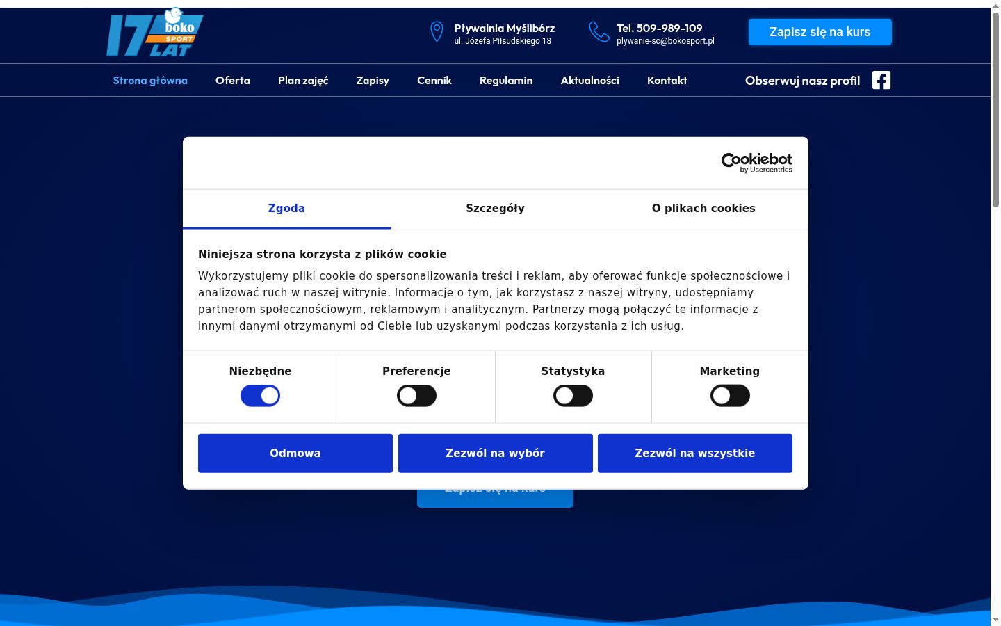 Screenshot of the consent banner shown before any interaction