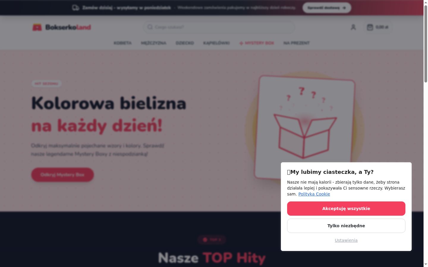 Screenshot of the consent banner shown before any interaction