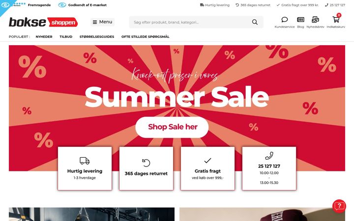Screenshot of bokseshoppen.dk
