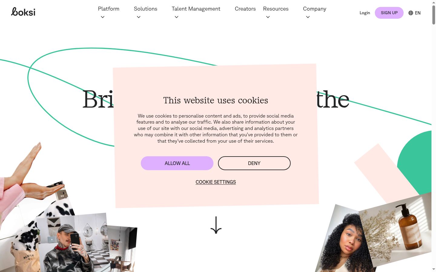 Screenshot of the consent banner shown before any interaction