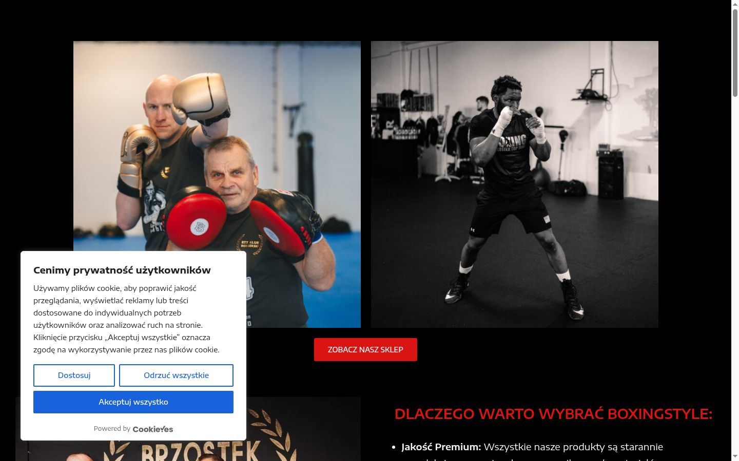 Screenshot of the consent banner shown before any interaction