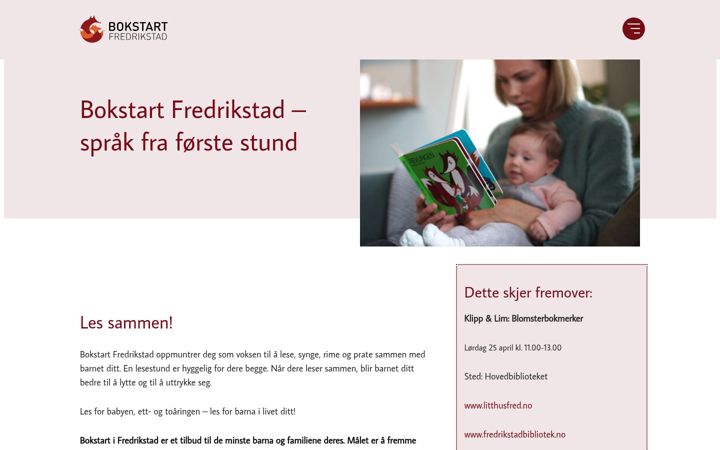 Screenshot of bokstartfredrikstad.no