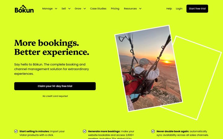 Screenshot of bokun.io