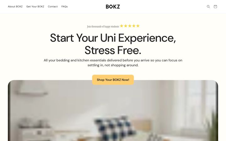 Screenshot of bokz.life