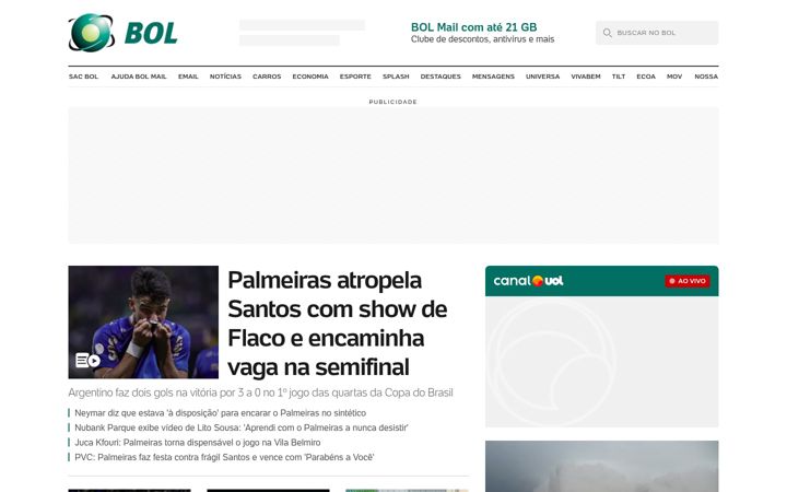 Snímek obrazovky bol.uol.com.br