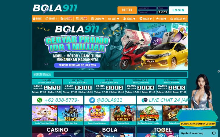 Screenshot of bola911.net