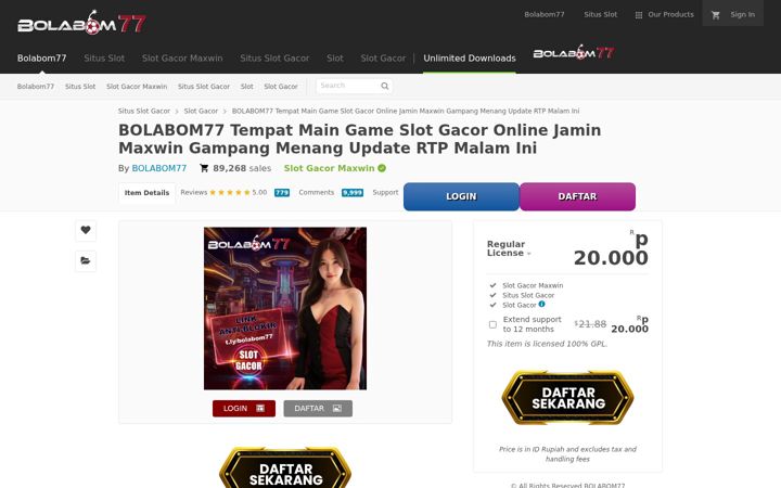Screenshot of bolabom77.com