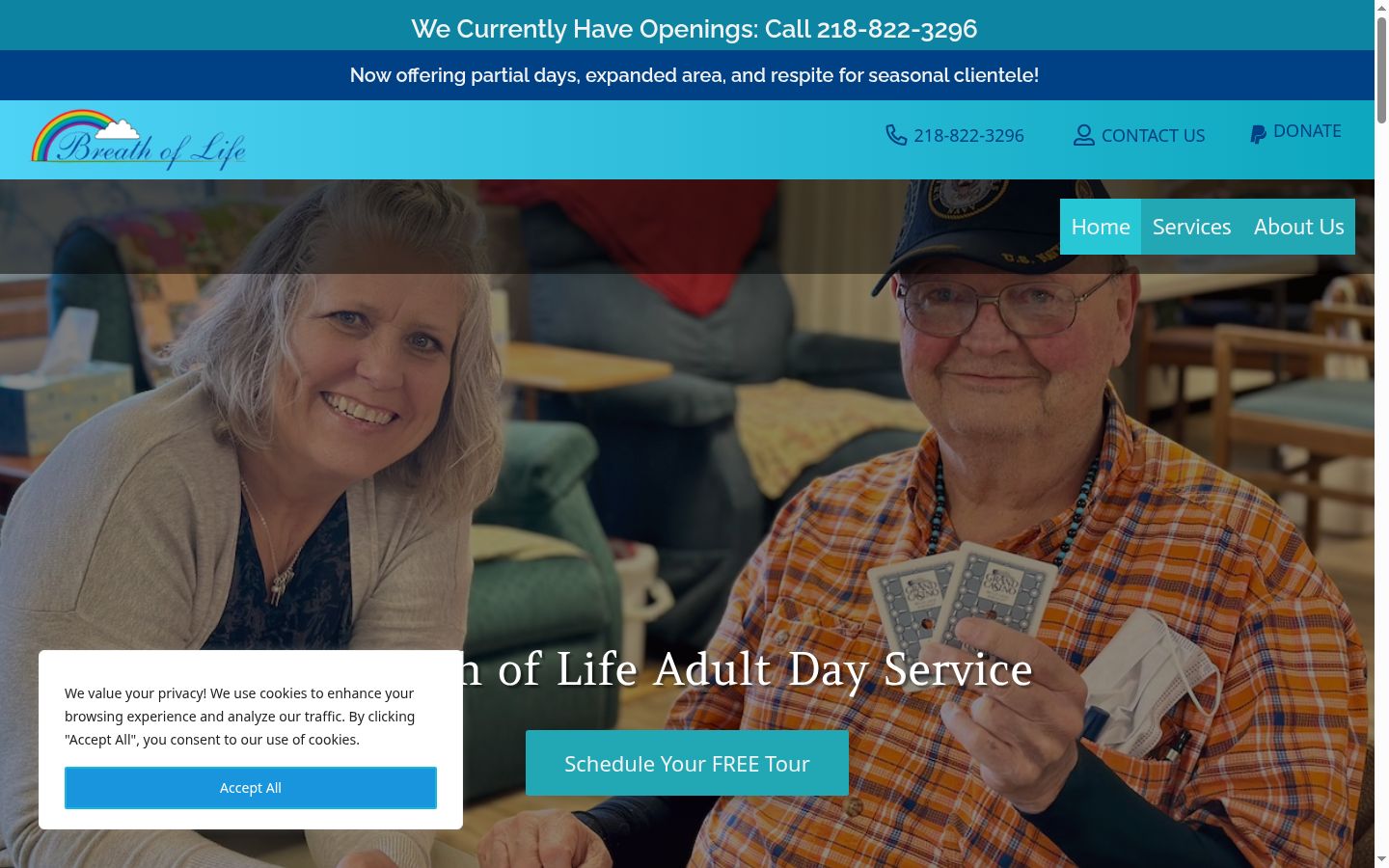 Screenshot of the consent banner shown before any interaction