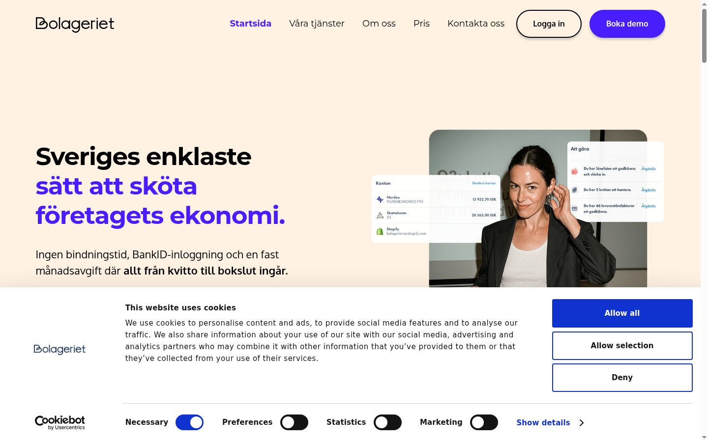Screenshot tal-banner tal-kunsens muri qabel kwalunkwe interazzjoni