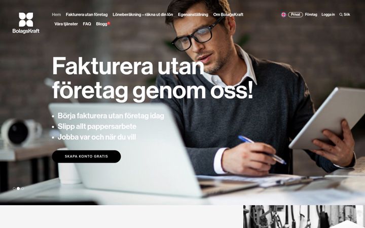 Screenshot of bolagskraft.se