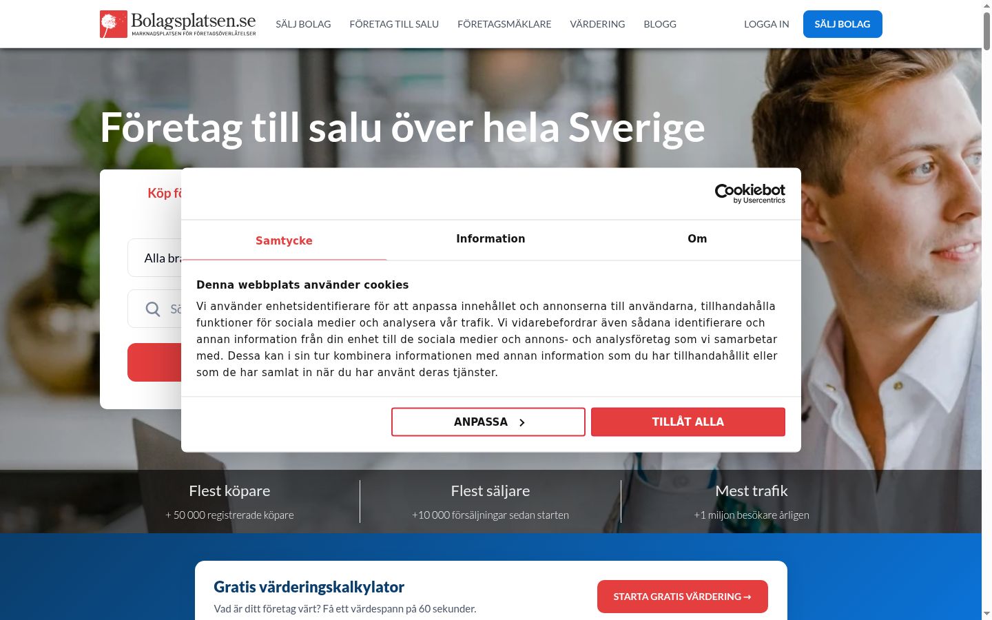 Screenshot tal-banner tal-kunsens muri qabel kwalunkwe interazzjoni