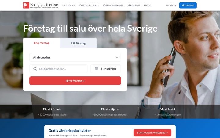 Screenshot of bolagsplatsen.se