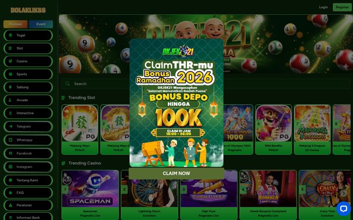 Screenshot of bolaklik88slot.com