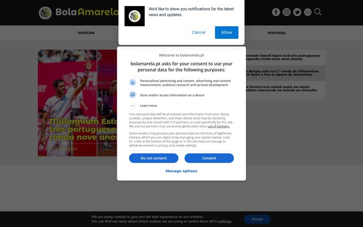 Screenshot of bolamarela.pt