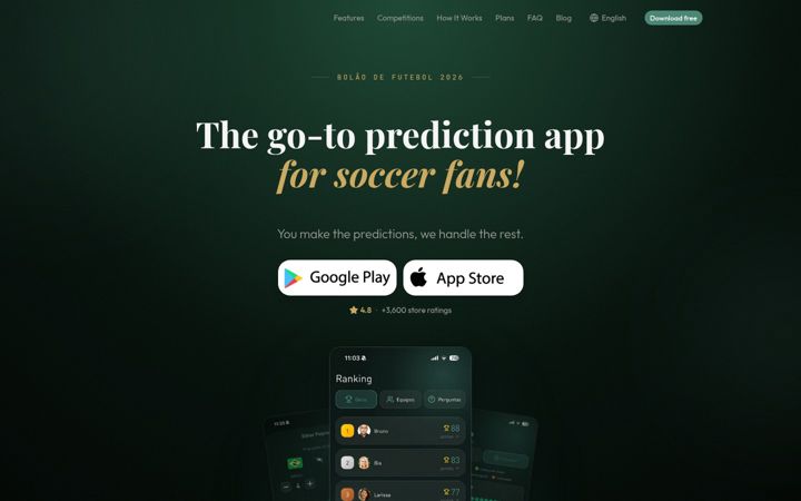 Screenshot of bolaodefutebol.com