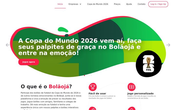 Screenshot of bolaoja.com