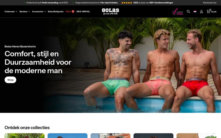 Screenshot of bolasunderwear.com