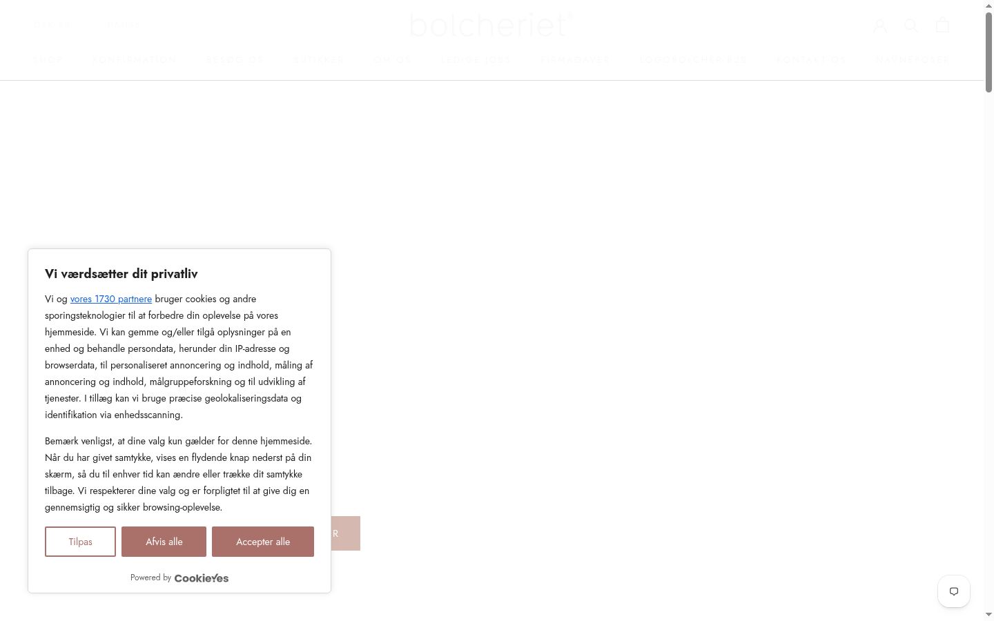 Screenshot des Einwilligungsbanners vor jeglicher Interaktion