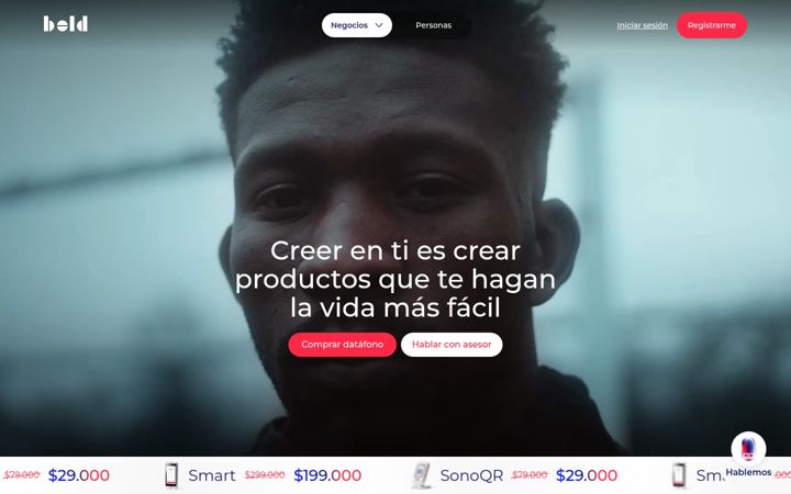 Screenshot van bold.co