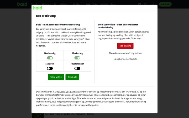 Screenshot of bold.dk