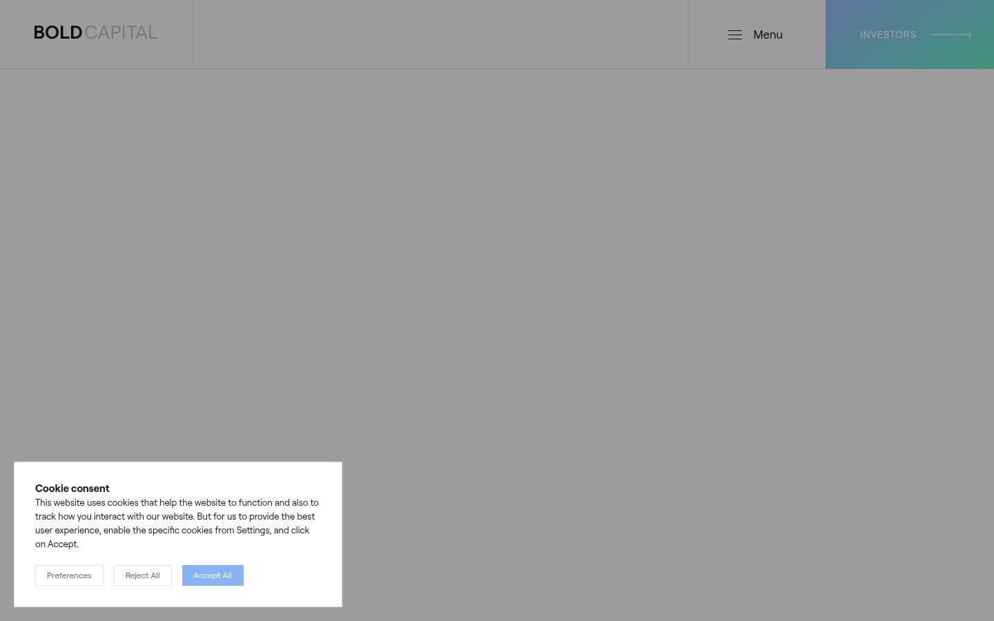 Screenshot del banner di consenso mostrato prima di qualsiasi interazione