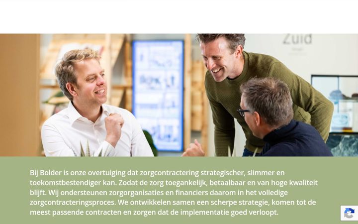 Екранна снимка на bolder-zorgcontractering.nl