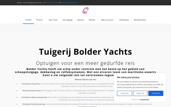 Екранна снимка на bolderyachts.nl