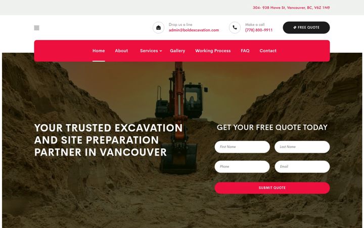Екранна снимка на boldexcavation.com