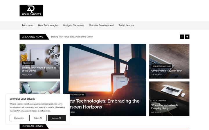 Screenshot of boldgadgets.com