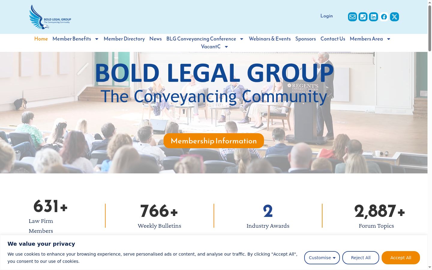 Screenshot of the consent banner shown before any interaction