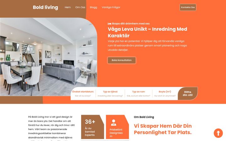 Screenshot of boldliving.se